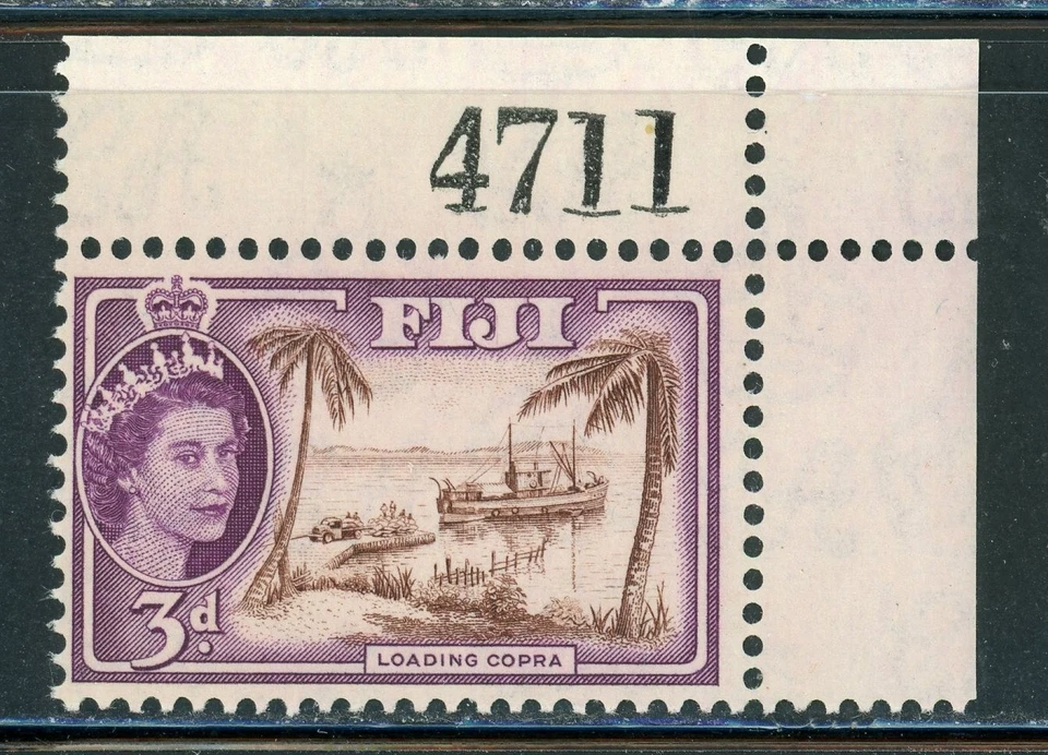 FIJI 152 SG285 MNH 1956 3p QEII Definitive Loading Copra CV$5 - Image 1 of 1