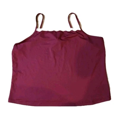 Faded Glory Womens Tank Plus Sz 22/24W Lace Burgandy - Image 1 of 4