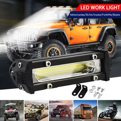 COB 9W Off-road Car Trunk LED Work Light Lamp Automobile Single Row DC12V-24V - Image 1 of 4