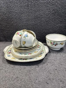 Crown Staffordshire Part Tea set - Colourful Fruit / Floral design (13 pieces) - Picture 1 of 18