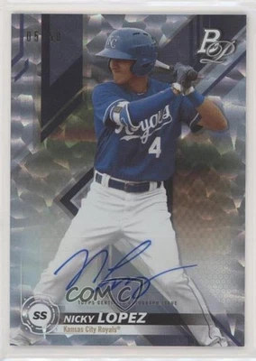 2019 Bowman Platinum Icy Foil /50 Nicholas Lopez Nicky #TOP-32 Rookie Auto RC - Image 1 of 2