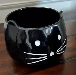 New S2 Pottery Barn Black Cat Stoneware Figural Bowls | 4.5" Black Snack Bowls - Picture 1 of 6