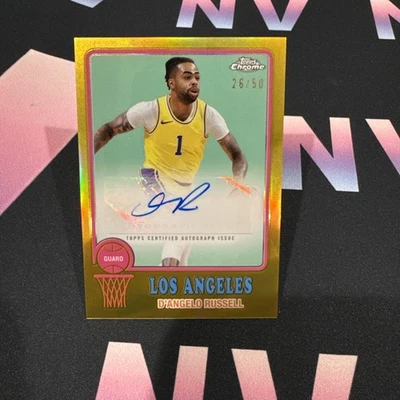 2024-25 Topps Chrome D’Angelo Russell Auto /50 Gold Refractor 1973 Insert - Image 1 of 2