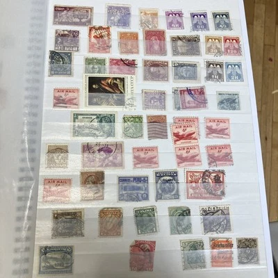 World Stamp Album- over 400 Vtg Stamps- USA/CZ/USSR/Europe etc. Philatelist LOOK - Image 1 of 4