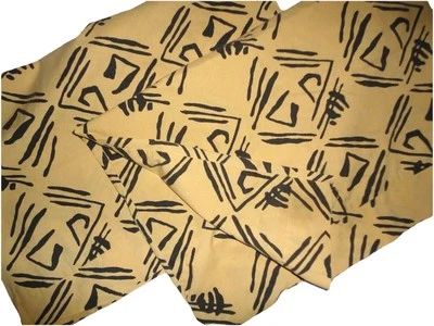 VINTAGE ASIAN BLACK & TAN ABSTRACT (2) STANDARD PILLOWCASES 20 X 27 - Image 1 of 3