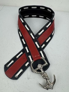 Cinturón ancho de cuero genuino Leatherock para mujer ancla náutica talla 34” hecho en EE. UU. - Imagen 1 de 10
