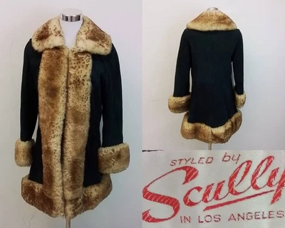 Scully Fur Trim Jacket Women's 10 Black Real Animal Fur #J4165 - Image 1 of 4