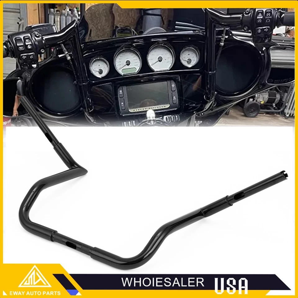 Rise 14"  Meathook Ape Hanger Bar Handlebar For HARLEY ULTRA LIMITED GLIDE 86-25 - Image 1 of 4