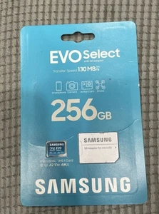 SAMSUNG EVO Select Micro SD Memory Card + Adapter, 256GB microSDXC Free Shipping - Zdjęcie 1 z 1