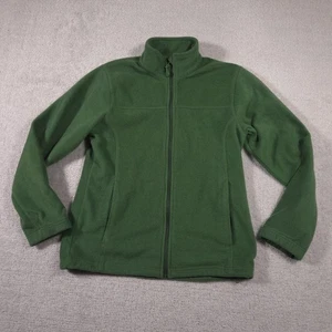 St. John's Bay Fleece Jacket Mens Medium Green Full Zip Stand Collar Pockets - Picture 1 of 14
