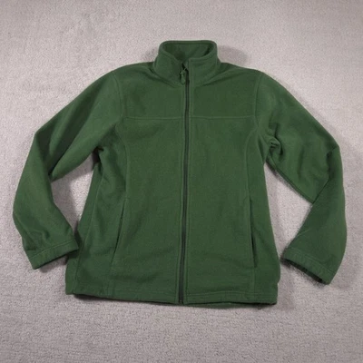 St. John's Bay Fleece Jacket Mens Medium Green Full Zip Stand Collar Pockets - Image 1 of 4