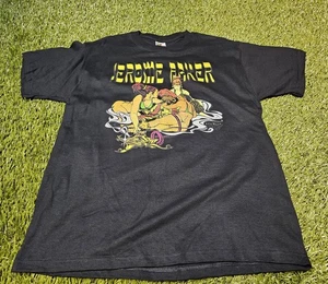 NOS Vintage 90s JEROME BAKER DESIGNS T-SHIRT Black Size L JBD Chong Pre Op Roor - Picture 1 of 4