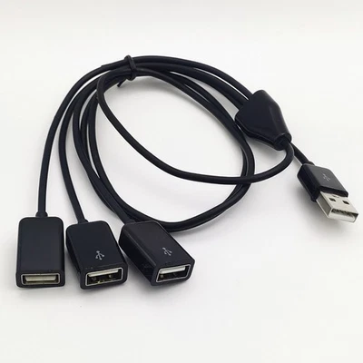 3 ft/3 in/1 Multi Power Cable Cord For PC/Car/Laptop Extension 3 in 1 USB Ports - Image 1 of 4