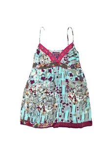 Johnny Was - Tunika-Kleid Seide bestickt Blumen Spaghettiträger - XS - Bild 1 von 6