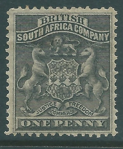 BRITISH SOUTH AFRICA COMPANY 1892 mint 1d Black SG1 Cover