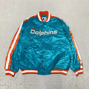 Chaqueta De Colección Starter Miami Dolphins Hombres Extra Grande Azul Satinado Bombardero NFL - Imagen 1 de 15