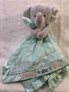 Carter's Child of Mine Sweet Little One Green Elephant Lovey Security Blanket