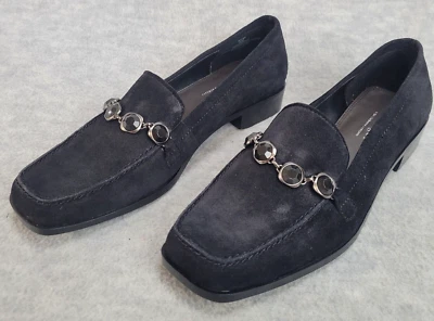 Туфли Liz Claiborne Villager без шнуровки черные замшевые украшенные драгоценными камнями женские Wilma 8,5 новые без коробки - Изображение 1 из 4