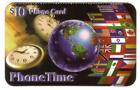 'Phonetime' Picturing Monde Globe, Temps Pièces, Nombreux Drapeaux Phone Carte