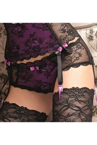 Slip Fifii schwarz violett S + XL Panty transparent elastisch Höschen Stretch - Bild 1 von 6