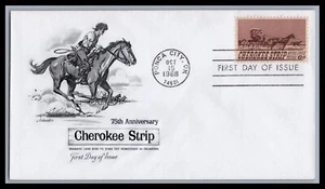 US FDC # 1360 6c Cherokee Strip Artmaster 1968, 9e449 - Picture 1 of 1