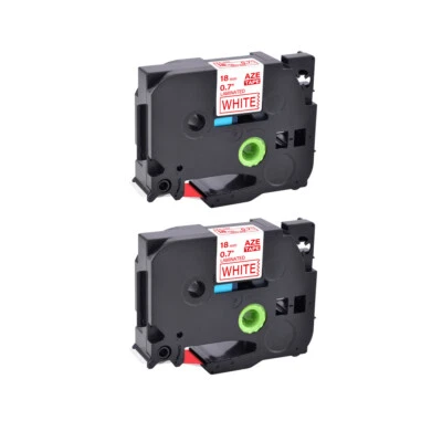 2PK Compatible con Brother P-Touch TZ242 TZe242 Cinta Roja sobre Blanca Etiqueta 18mm Foto 1 de 4
