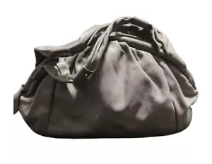 Vintage Furla genarbtes graues Leder Handtasche Innentasche mit Reißverschluss 15" x 9" - Bild 1 von 14