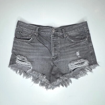 Pantalones Cortos Denim WE THE FREE Loving Good Vibrations 27 Gris Envejecido Desteñido Negro Foto 1 de 4