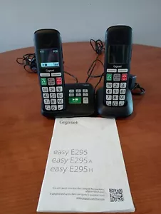 Teléfono inalámbrico Gigaset Easy E295A 2 teléfonos botones grandes fácil de leer probado - Imagen 1 de 8