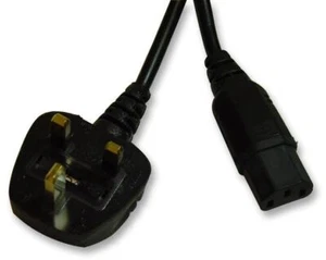 PRO ELEC - UK Plug to IEC C13 Socket Mains Lead 2m Black - Picture 1 of 1