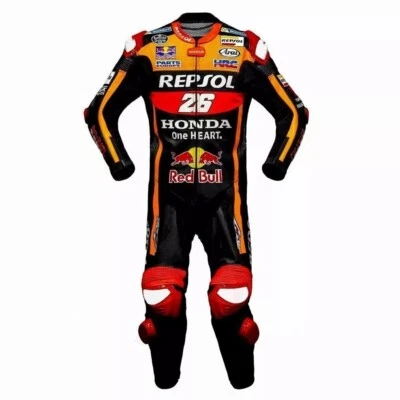 DANI PEDROSA HONDA REPSOL BLACK MOTORCYCLE MOTORBIKE LEATHER RACING SUIT - Image 1 of 4