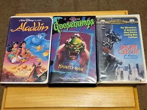goosebumps the haunted mask @ short circuit 2 @aladdin VHS, READ B4 buy - Imagen 1 de 11