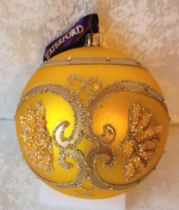 Waterford Holiday Heirlooms PAISLEY ICE BEAD Christmas Ornament 4” Yellow - Picture 1 of 7