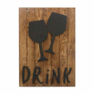 Lattenrost Holz mit Kelchen Relief Drink Dekobild für Landhausmöbel - Bild 1 von 5