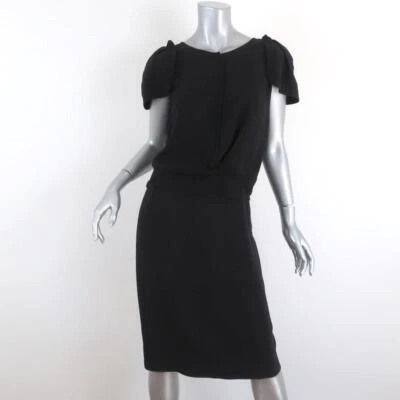 Prada Dress Black Crepe Size 42 Short Sleeve Sheath - Image 1 of 4