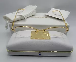 Brand NEW Boucheron Women Eyeglasses BC0071O 002 Color Gold SEMI RIMLESS Frame - Picture 1 of 7