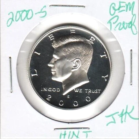 2000 S Kennedy Half Dollar 90% SILVER Proof Frosty Eye Candy John F JFK ST T&T Cover