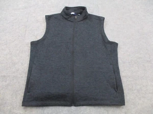 Lands End Vest Mens Extra Large Black Heather Full Zip Outdoor Camp Jacket - Picture 1 of 7
