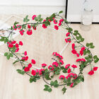 69 Heads Rose Flower Artificial Silk Rose Leaf Garland Vine Ivy Flower String We