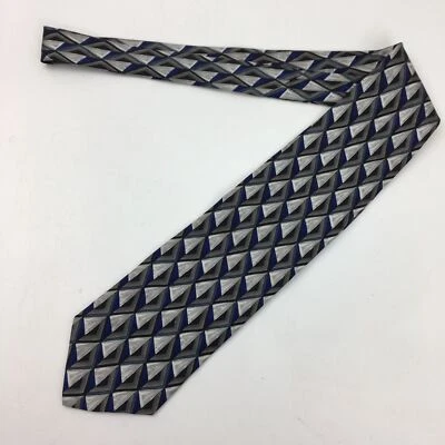 Corbata de cuello Louis Roth gris azul negro seda para hombre Foto 1 de 3