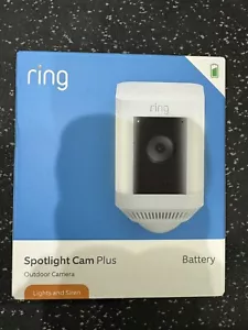 Ring Spotlight Cam Plus Battery Powered Outdoor Camera Lights and Siren White - Picture 1 of 7