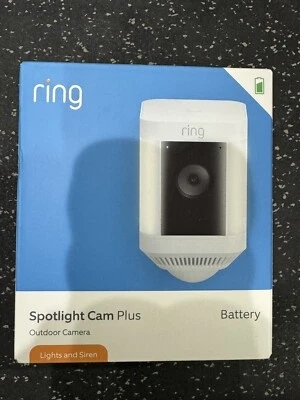 Ring Spotlight Cam Plus Battery Powered Outdoor Camera Lights and Siren White - Image 1 of 4