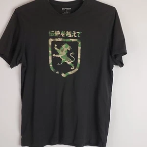 Express Camo Lion On Shield Graphic Tee T-Shirt Größe Medium 100 % Baumwolle - Bild 1 von 5