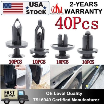 40 шт. автомобильных пластиковых заклепок для бампера крыла фиксаторов грязевых щитков зажимов штифтов - Изображение 1 из 4