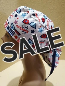 Sombrero/gorra quirúrgica All American Girl patriótica OFERTA para mujer cola de caballo  - Imagen 1 de 5