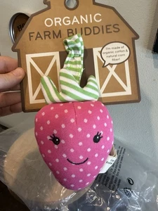 Organic Farm Buddies Plush Mary Strawberry Baby Waggle Toy Rare NEW Mary - Picture 1 of 6