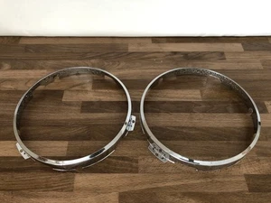 7” LUCAS HEADLIGHT RETAINING RINGS SET FOR MINI MG TRIUMPH BMC - EMPIRE CC PARTS - Picture 1 of 12