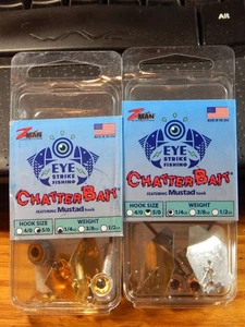 Z MAN EYE STRIKE CHATTERBAIT 1/4OZ 5/0 HOOK SILVER & GOLD 2 PER PACK NIP LQQK - Picture 1 of 2