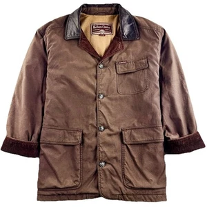 VTG Marlboro Classics Chore Coat Mens XXL Leather Collar Lined Field Jacket Barn - Picture 1 of 15