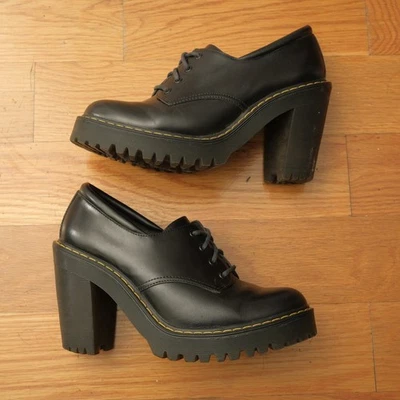 Dr. Martens Salome Black Buttero Leather Platform Heel Oxford Women's US 6 UK 4 - Image 1 of 4